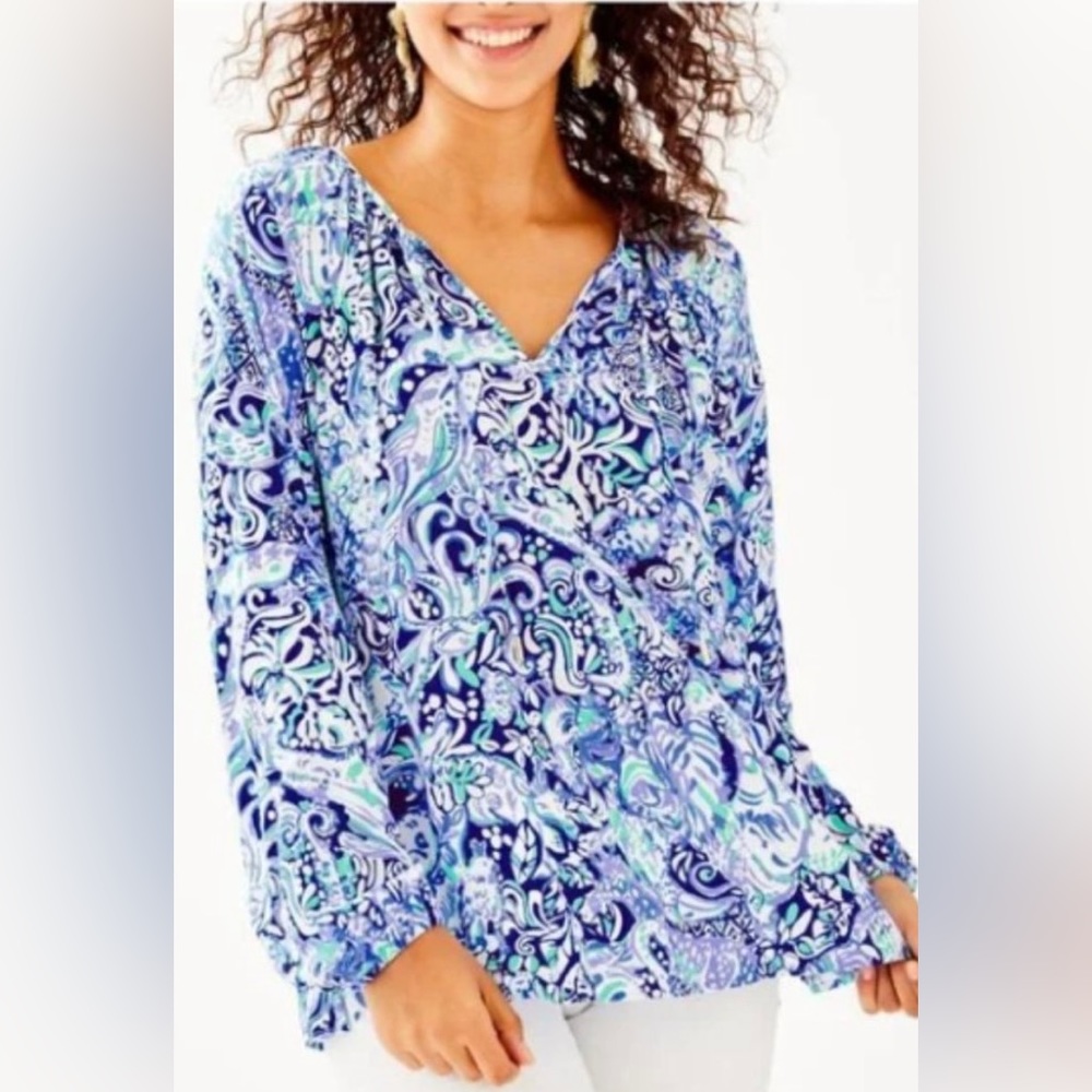 Lilly Pulitzer Willa top in royal purple-NWT